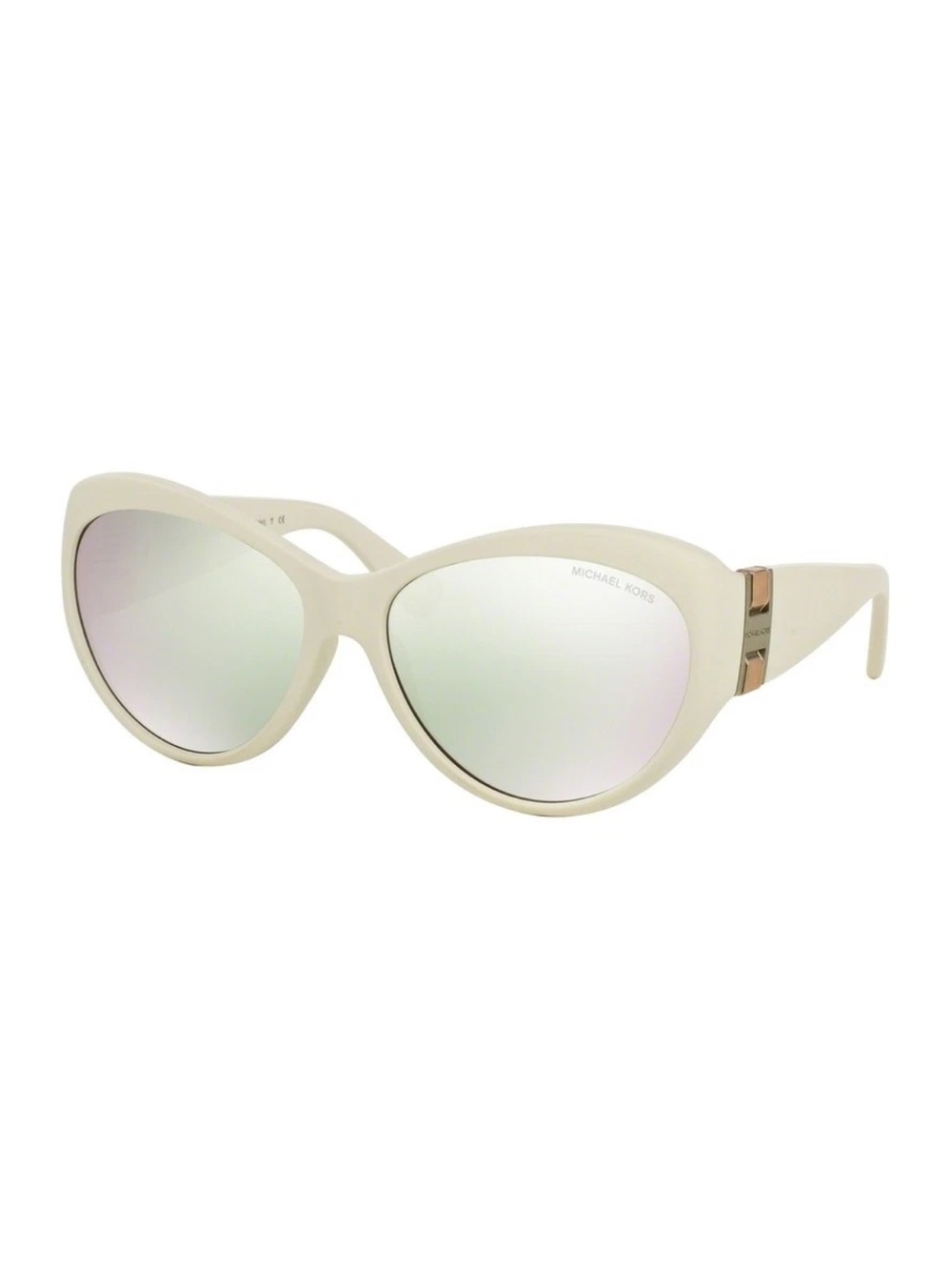 Michael Kors White Cat-Eye Sunglasses with Mirrored Lenses